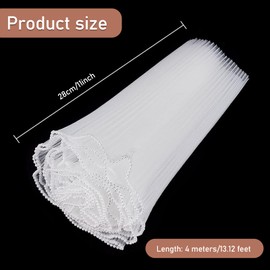MUYAPAY 4M Bouquet Paper, Bouquets Packaging Pearl, Wrinkled, Wavy Net Yarn for Wrapping Flowers, for Wedding, Valentine's Day, Birthday, Florist Supplies (White)