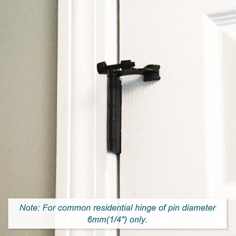 12 Pack Hinge Pin Black Door Stopper, Adjustable Heavy Duty