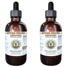 Chicory Alcohol-Free Liquid Extract, Chicory (Cichorium Intybus) Dried Root Glycerite Hawaii Pharm Natural Herbal Supplement 2x4 oz