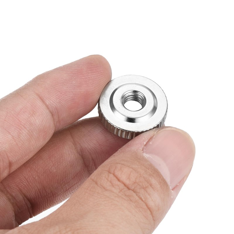 sourcing map 5Pcs M6 Knurled Thumb Nuts, Carbon Steel Round