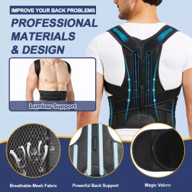 Unbranded Fajas Ortopedicas Para Hombres e mujer Faja Correctora De Postura La Espalda HOT - L, BlackAdjustable back support