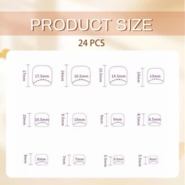 GlamRays Pack of 24 French Lace Stickers Toenails Short Square False Toenails with Golden Butterfly Design Toenails for Women