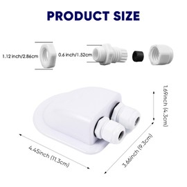Mythosurge Solar Roof Guide, IP68 Waterproof, 2-Way Solar Cable Grommet, ABS Weatherproof Housing for Motorhomes, Caravans, Ships (White)