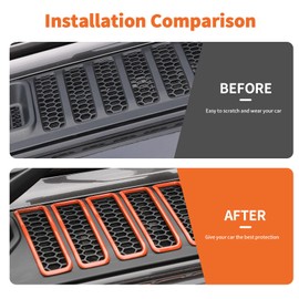 SQQP - Cubierta de ventilación para capó y panel de ventilación para Jeep Wrangler JL JLU y Gladiator JT 2018-2024 (naranja)