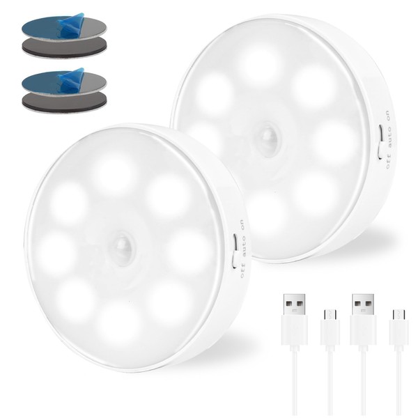 PosyLane PosyLane 2 Pack Motion Sensor Lights Indoor, 300mAh USB