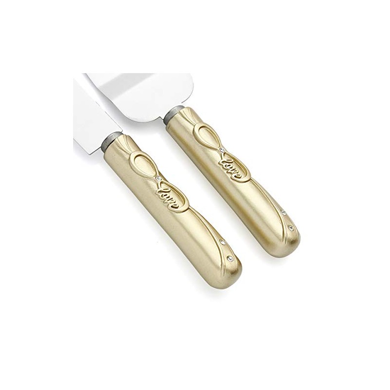 Juego de cuchillo y servidor para tartas de boda con