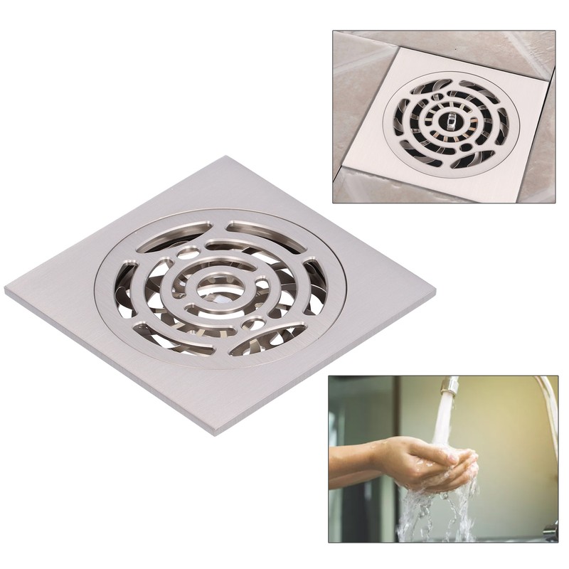 Brushed Shower Floor Drain Copper Floor Strainer for Kitchen Bathroom
