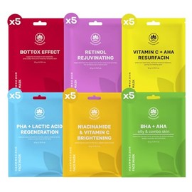 NSC Pack Completo De 30 Mascarillas Faciales Coreanas Hidratantes Para Todo Tipo De Piel  Mascarillas Refrescantes, Hidratantes, Exfoliantes Y...     