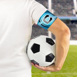 Ynaice Captains Armband, 2 Pcs Adjustable Elastic Sports Arm Bands Nylon Velcro Multicoloured Adult & Youths Football Soccer Captains Armband for All Sports |Navy-blue