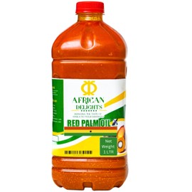 African Delights Red Palm Oil - 100% Natural & Pure | Authentic Unrefined Palm Fruit Oil | High Smoke Point for Cooking, Frying & Sautéing | No Trans Fat, Non-Hydrogenated | Ideal for African, Caribbean & Latin Cuisine
