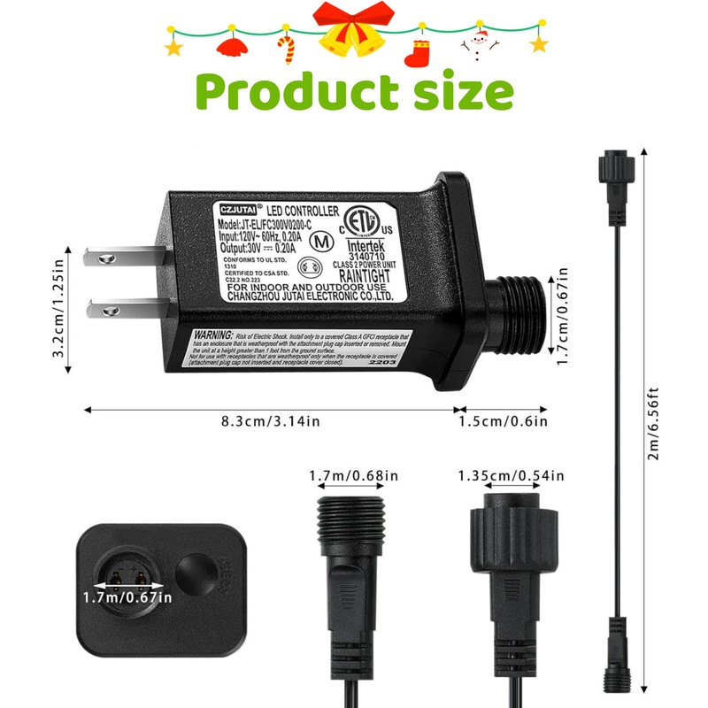 30V 0.2A LED Controller with Extension Cord, Replacement Model JT-EL/FC300V0200-C