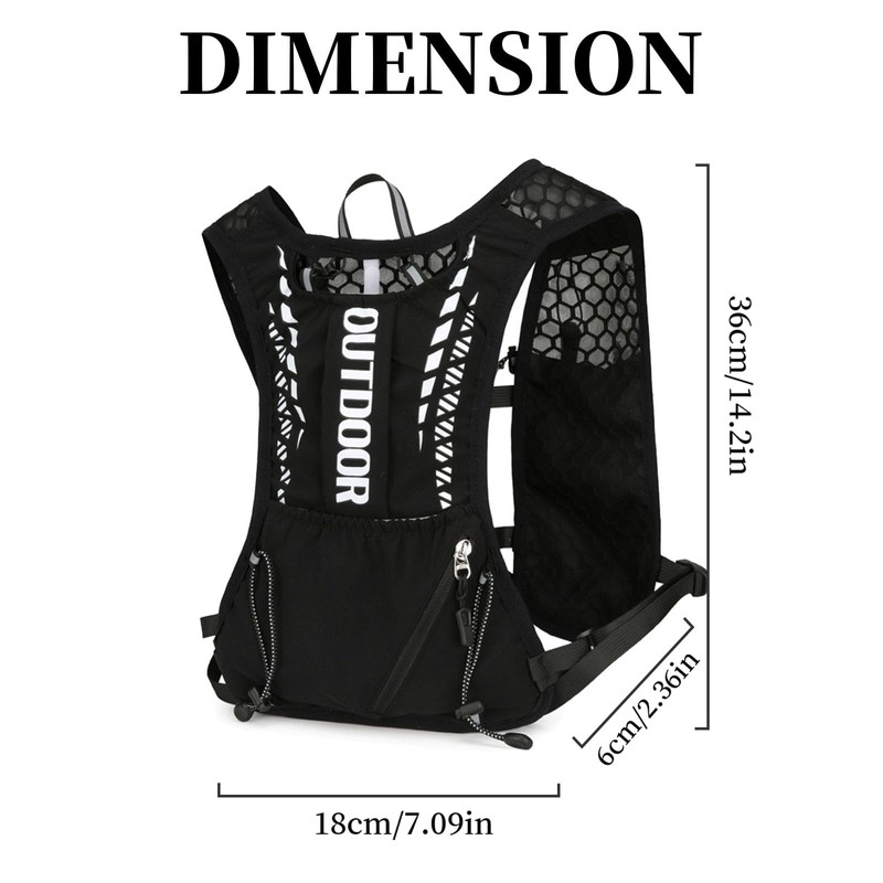 DOINEUFL Adjustable Running Vest Running Backpacks Functional 5L Hydration Pack