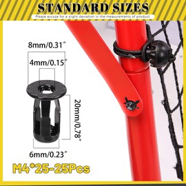 Mardatt 25Pcs M4 Jack Nuts Assortment Kit, Expansion Insert Nuts Petal Nuts Jack Nut Screw Anchor for Hollow Wall Plastic Polywood Pressboard Hardboard (M4 - Black)