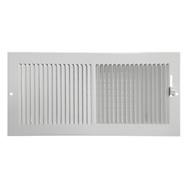 Hart & Cooley 661 Series 12" x 5" White Ceiling or Sidewall Register 6611205 (Fits a 12" x 5" Hole)