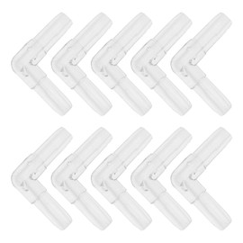 INFINAUTO Plastic Hose Barb Fittings, 3/16" L Shaped 2 Way Barb Fitting Plastic Clear, 10 Pcs Elbow L