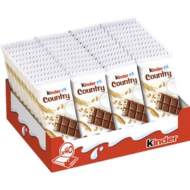 Kinder Country Chocolate Bar, 0.83 Ounce (Pack of 40)