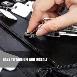 tutata Portable Zippered Key Case, Leather Key Organizer with Handle, 32 Key Capacity, for Real Estate Sales, Hotel Executives, Car Service (Black)