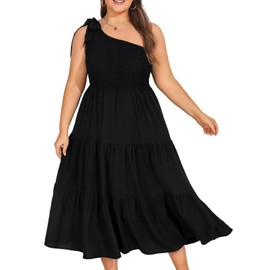 Bridal Shower Dresses for Bride Plus Size Womens Dresses Spring Summer Wedding Guest Dresses Black 18W 2X