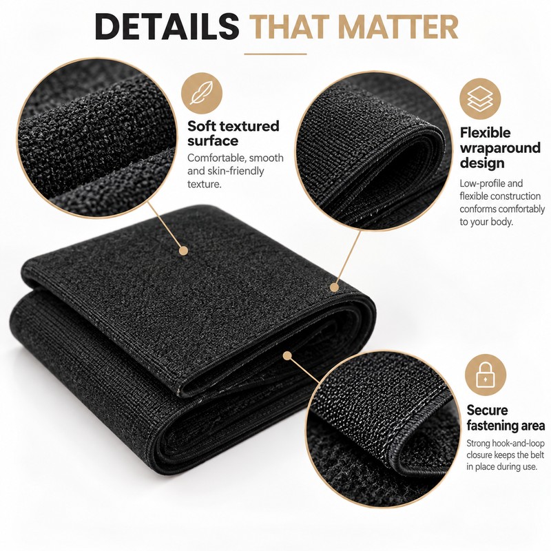 Waist Support Belt for Daily Wear – 19cm Wide Polyester