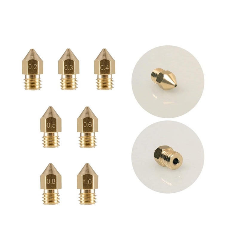 LEOWAY 18 Pcs MK8 Extruder Nozzle 3D Printer Brass Nozzle