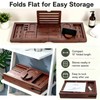 Bamboo Bathtub Tray, Expandable Foldable Bath Caddy, Walnut