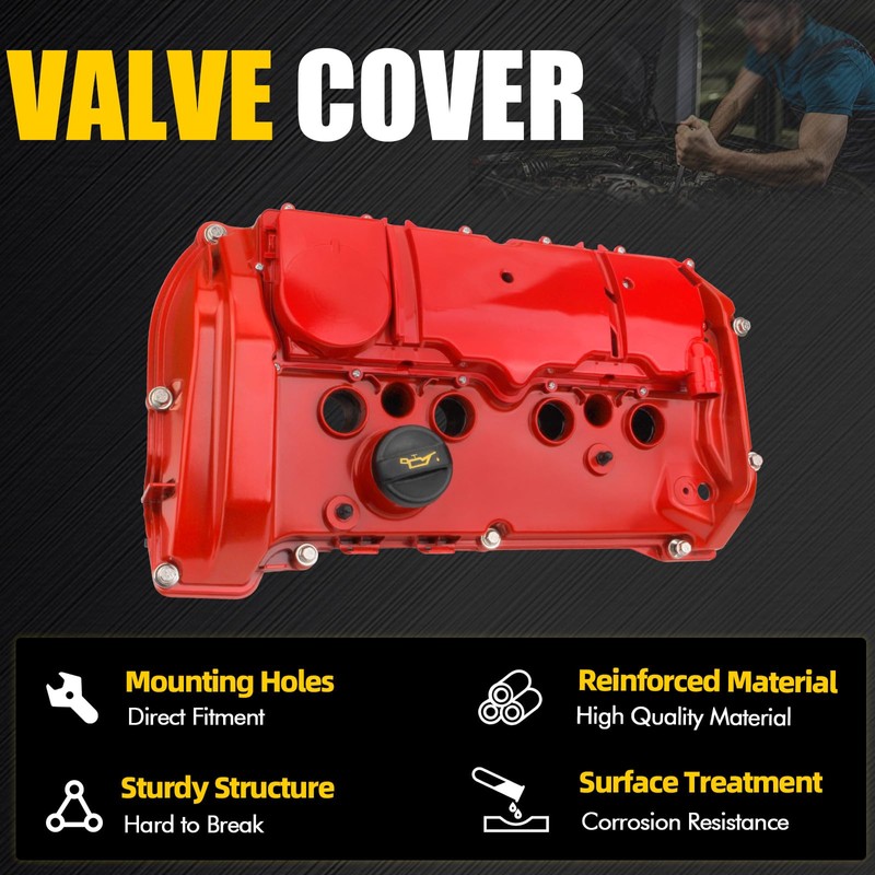 MILIPARTS Aluminum Valve Cover with Gasket, Bolts and Cap Fit