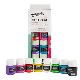 MONT MARTE Textile & Fabric Paint Set - 8 pieces x 20ml - Permanent Textile Paints - Ideal Colours for Clothing, Bags and all Fabrics