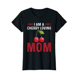 Womens Cute Cherry Loving Mom Design Love Ceris For Women T-Shirt