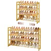 FAVOOSTY 4-Tier Expandable Shoe Rack, Adjustable Shoe Shelf Storage Organizer