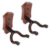 2pcs Guitar Wall Hanger Elegant Black Walnut Guitar Wall Mount