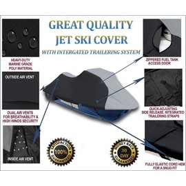SBU Jet Ski Cover Compatible for Honda Aquatrax F12X GPScape 2005-2007 Personal Watercraft PWC Jetski Jet Ski Cover