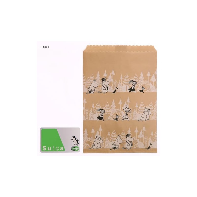 Indigo MOOMIN MP445 Moomin Wrapping Paper Bag, Flat Bag, M,
