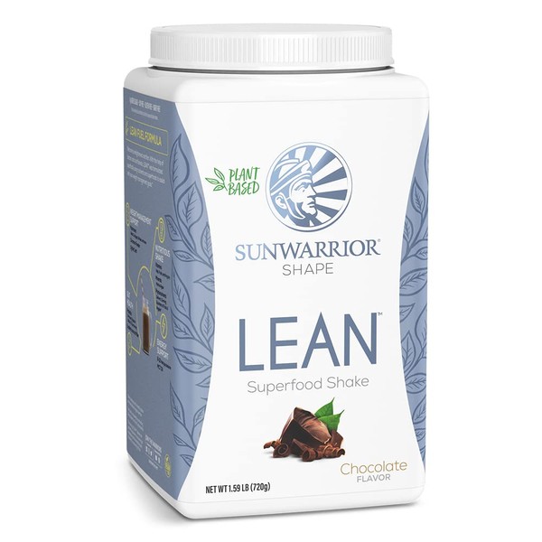 Sunwarrior Vegan Protein Superfood Shake Meal Replacement Organic Protein Supplement | Gluten Free Non-GMO Dairy Free Sugar Free Low Carb Plant Based Protein | Chocolate 20 Servings | Shape Lean
