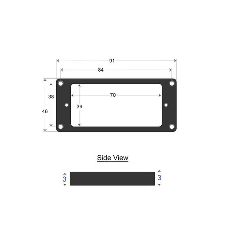 Guitar Anatomy Humbucker Pickup Mounting Ring Surround Flat Bottom PR005