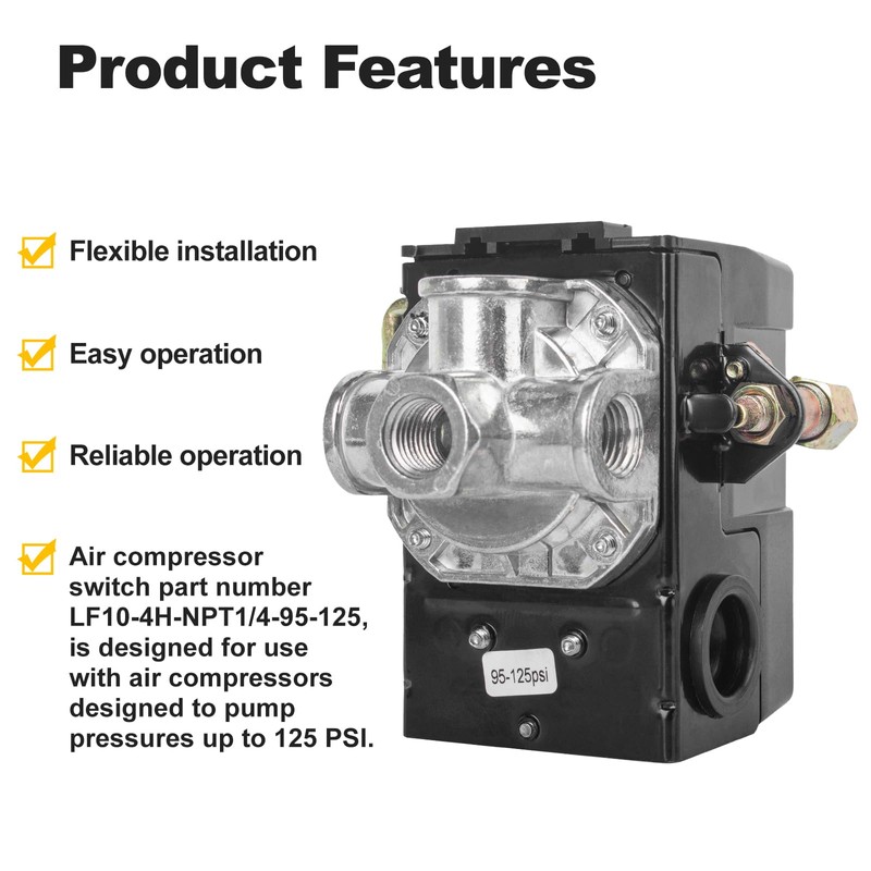 LF10-4H Air Compressor Pressure Switch Air Compressor Parts 4-Port Air