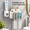 Wall Mounted Toothbrush Holder with Toothpaste Squeezer – Multifunctional Bathroom
