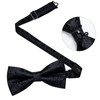 DiBanGu Mens Black Floral Bow Tie Set Adjustable Pretied Bow