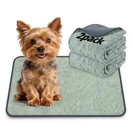 LOOBANI Washable Pee Pads for Dogs: 2 Pack Super Absorbent Reusable Puppy Pads, Leakproof and Waterproof Dog Training Pads Whelping Pads for Potty, Floor, Crate, Couch Bed and Travel, 18"x24"