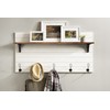 Kate and Laurel Jeran Wood Wall Shelf with 5 Hooks,