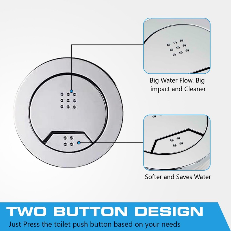 Excel Home Toilet Flush Button Replacement for Cistern- Dual Button