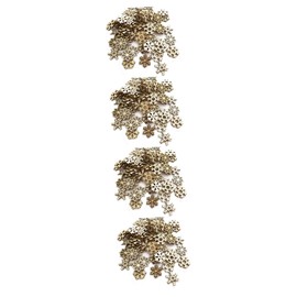 TEHAUX 4sets Wooden Craft Snowflake Ornaments Christmas Tree Decorations Hanging Snowflake Cutouts Colorbeige 100pcs*4