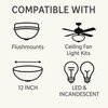 LIGHTACCENTS Ceiling Light Glass Shade Replacement - Flush Mount Ceiling