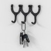 Woodside Cast Iron Wall Mounted Triple Horseshoe Hook Coat/Hat/Key Rack,