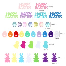 HOWAF Sparkle Easter Confetti Easter Egg Chick Bunny Table Confetti Crafts for Children Easter Craft Easter Baby Shower Birthday Decoration Accessories, 60 g