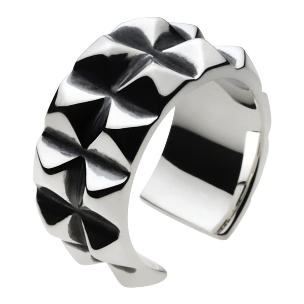 Cenote e0184 Double Studded Ear Cuff [925 Silver Accessories], Silver,