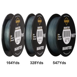 SeaKnight MANSTER W8 II 8 Strand Braided Fishing Line -Super Strong, Abrasion Resistant, No Stretch Braided Line-15LB to 100LB Test for Saltwater and Freshwater Fishing Line Braid