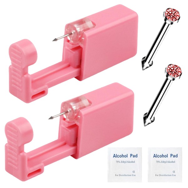 orilace Nose Piercing Kit - 2 Pcs Self Disposable Nose