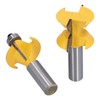 2Pcs Tongue Groove Router Bit 120° with Edge Banding Woodworking