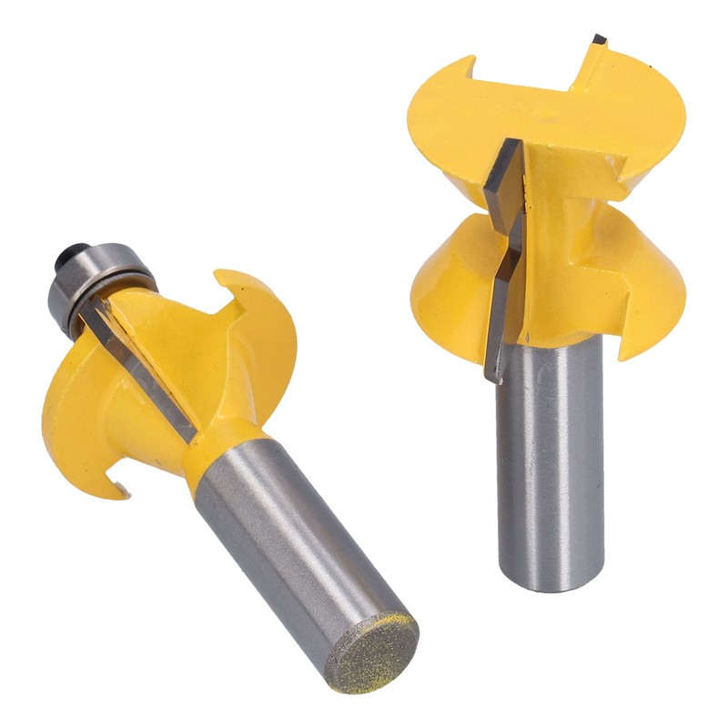 2Pcs Tongue Groove Router Bit 120° with Edge Banding Woodworking