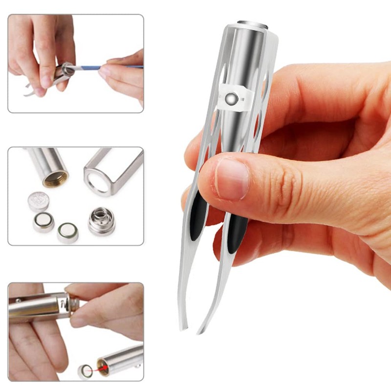 VOANZO Pack of 2 Precision with LED Light Eyebrow Eyelash